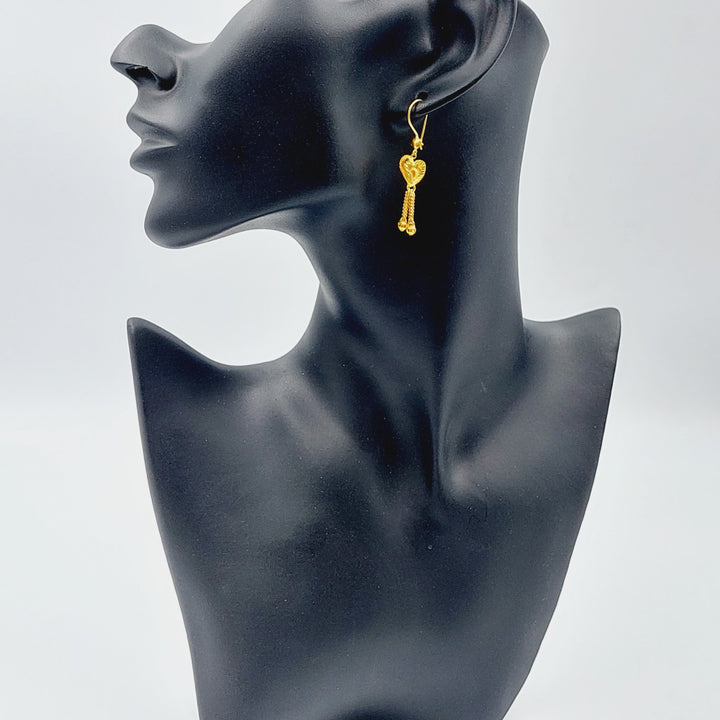 21K Gold Kuwaiti Earrings by Saeed Jewelry - Image 3