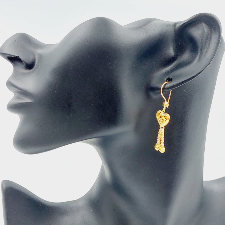 21K Gold Kuwaiti Earrings by Saeed Jewelry - Image 2