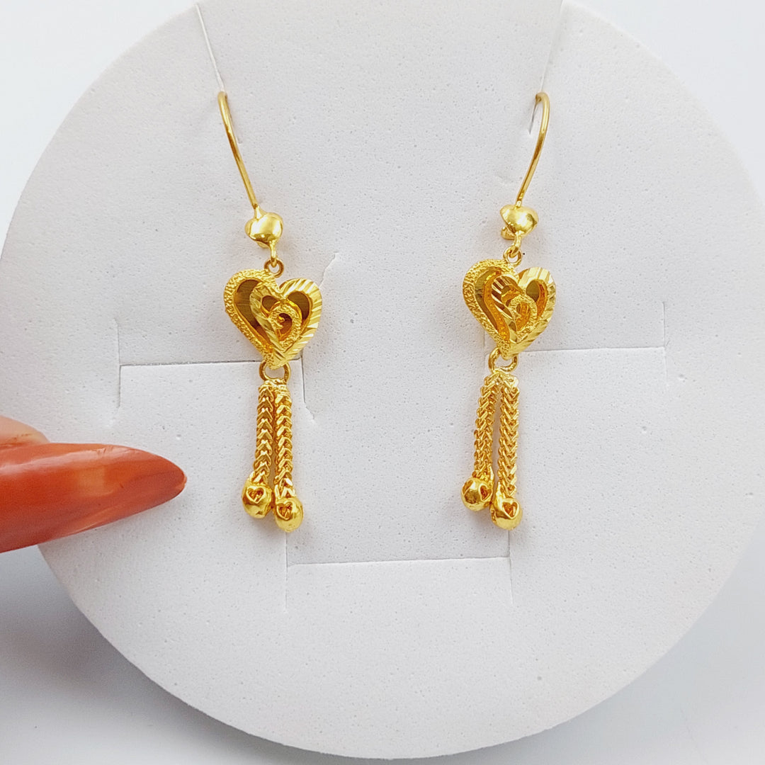 21K Gold Kuwaiti Earrings by Saeed Jewelry - Image 1