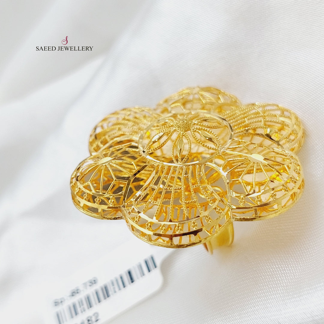 21K Gold Kuwaiti Rose Ring by Saeed Jewelry - Image 4