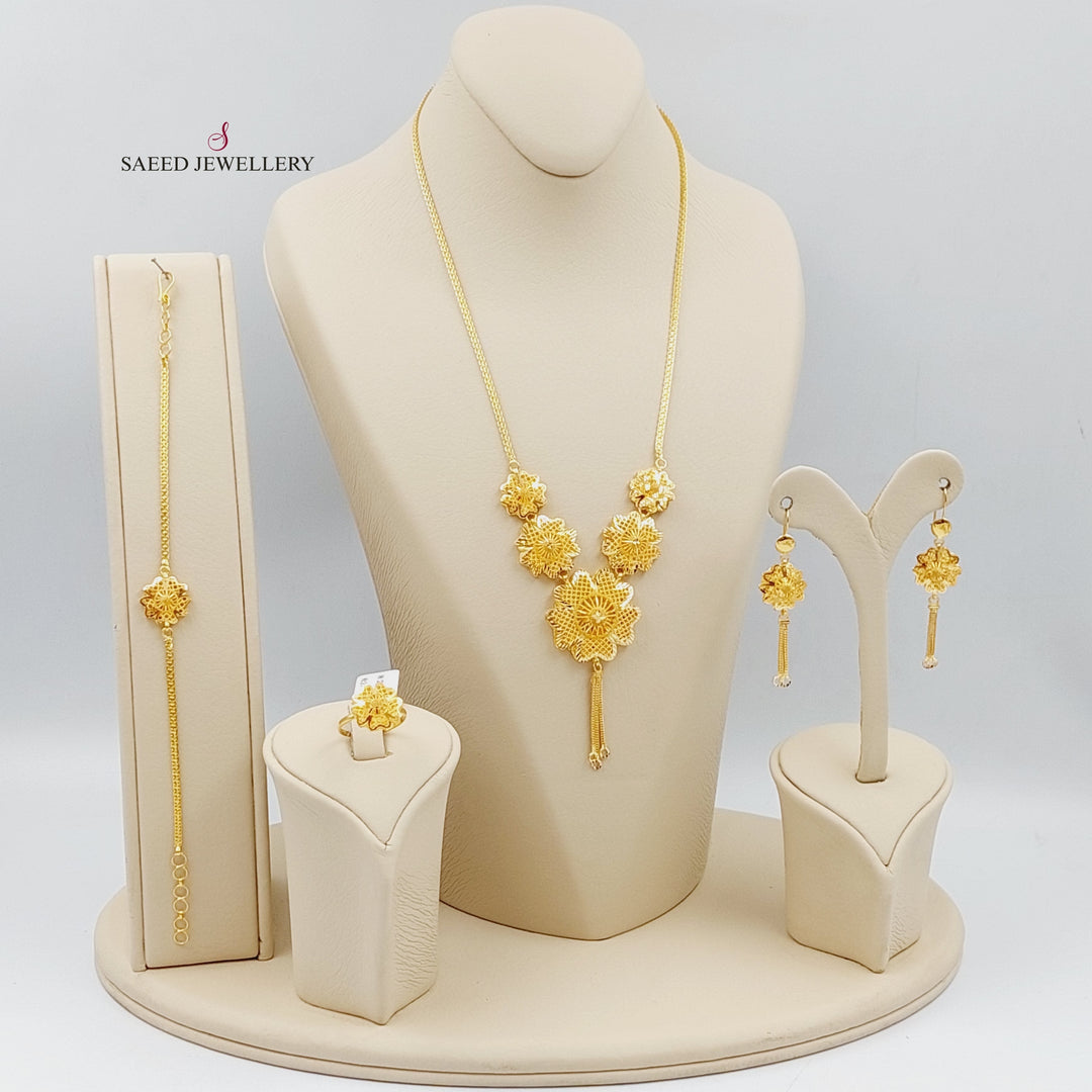 21K Gold Kuwaiti Set 4 pieces by Saeed Jewelry - Image 10