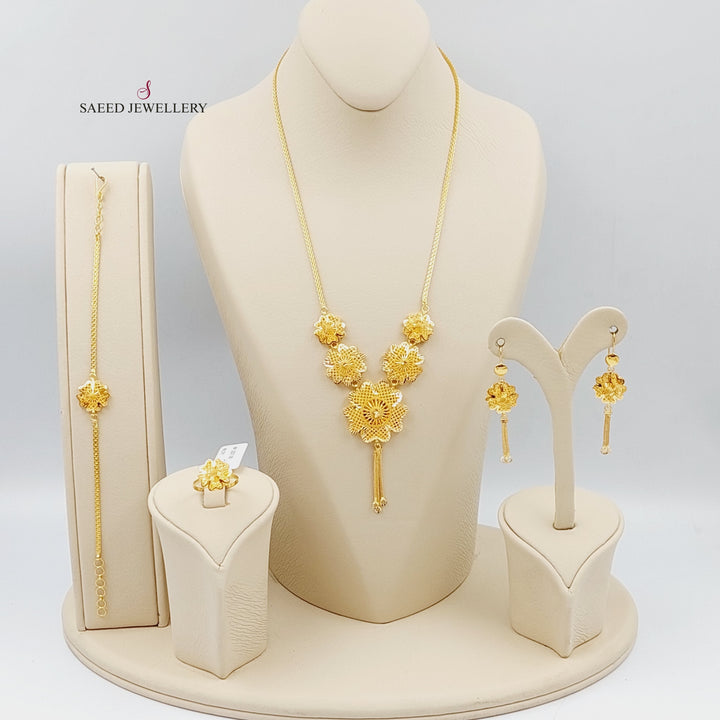 21K Gold Kuwaiti Set 4 pieces by Saeed Jewelry - Image 12