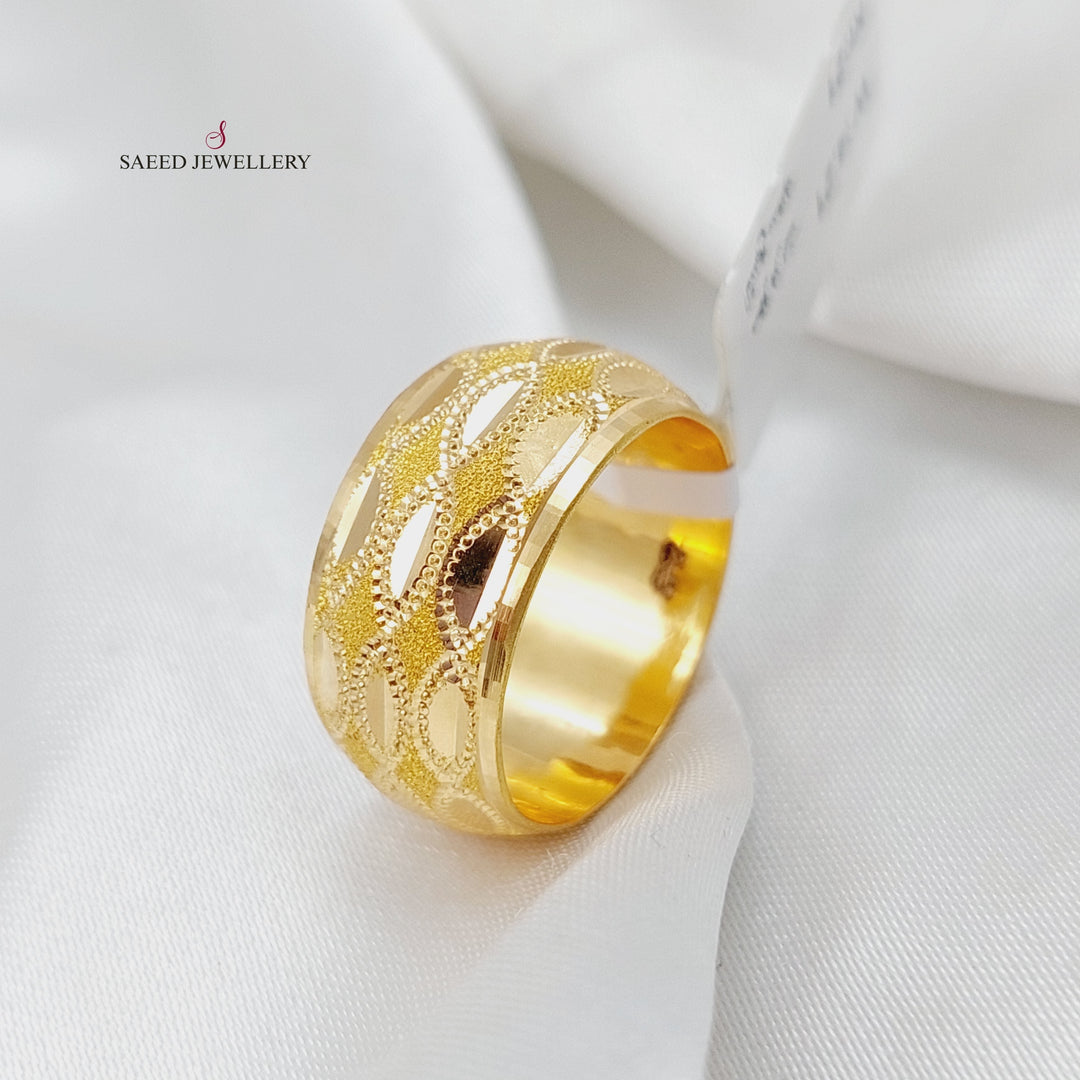 21K Gold Laser Wedding Ring by Saeed Jewelry - Image 1