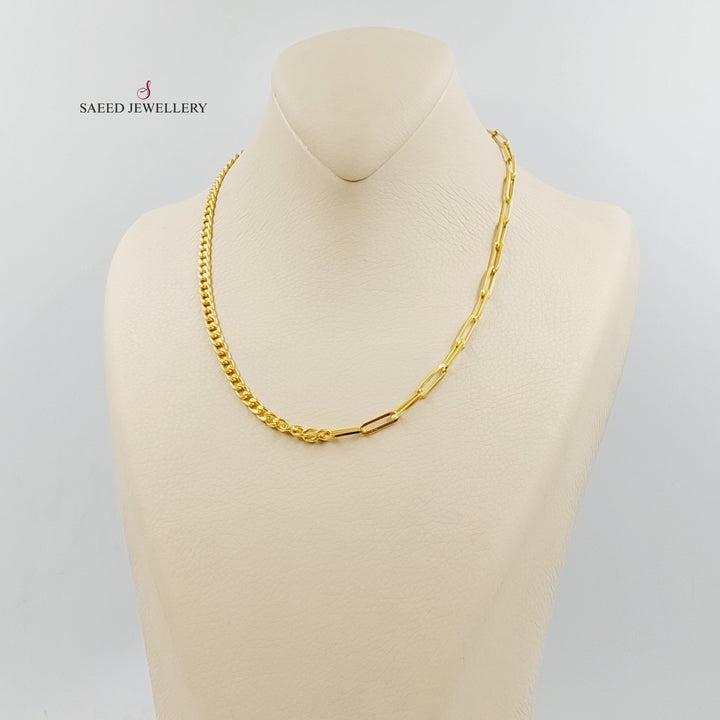 21K Gold Paperclip Cuban Links Necklace by Saeed Jewelry - Image 2