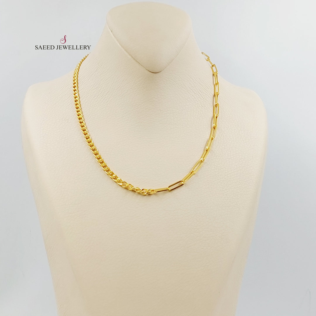 21K Gold Paperclip Cuban Links Necklace by Saeed Jewelry - Image 4