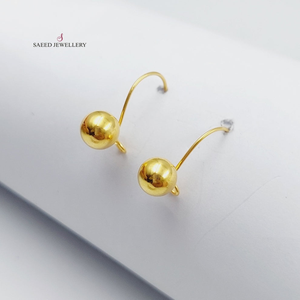 21K Gold Plain Luxury Earrings by Saeed Jewelry - Image 4