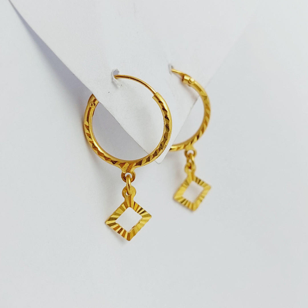 21K Gold Rhombus Earrings by Saeed Jewelry - Image 1