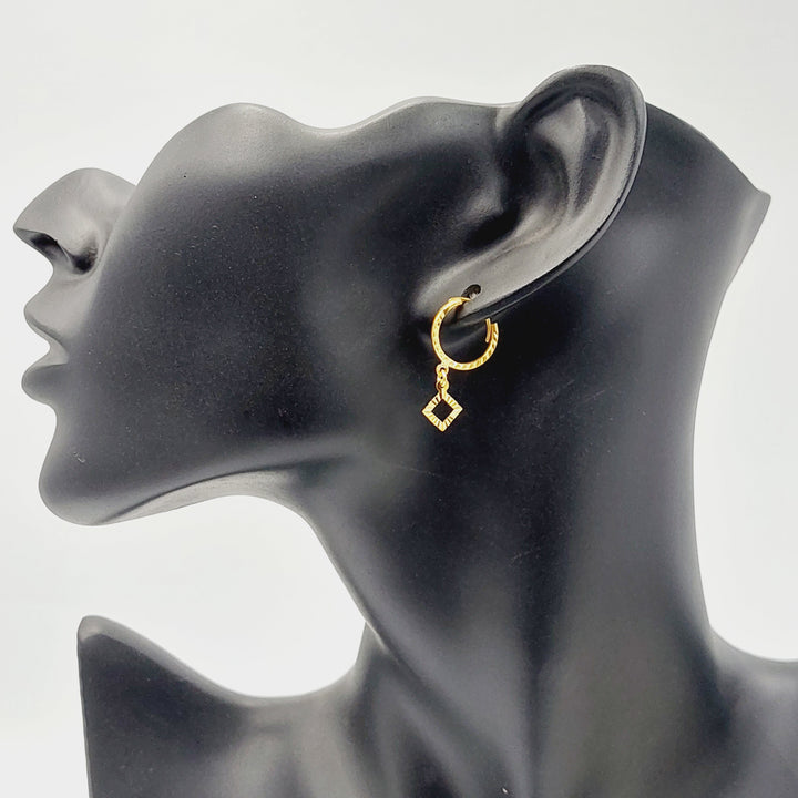 21K Gold Rhombus Earrings by Saeed Jewelry - Image 7