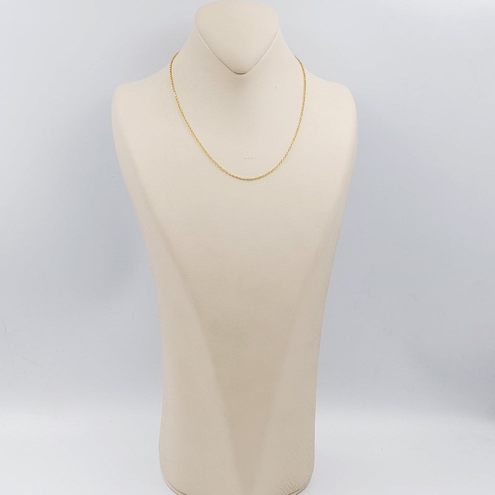 21K Gold Thin Cable Link Chain by Saeed Jewelry - Image 3