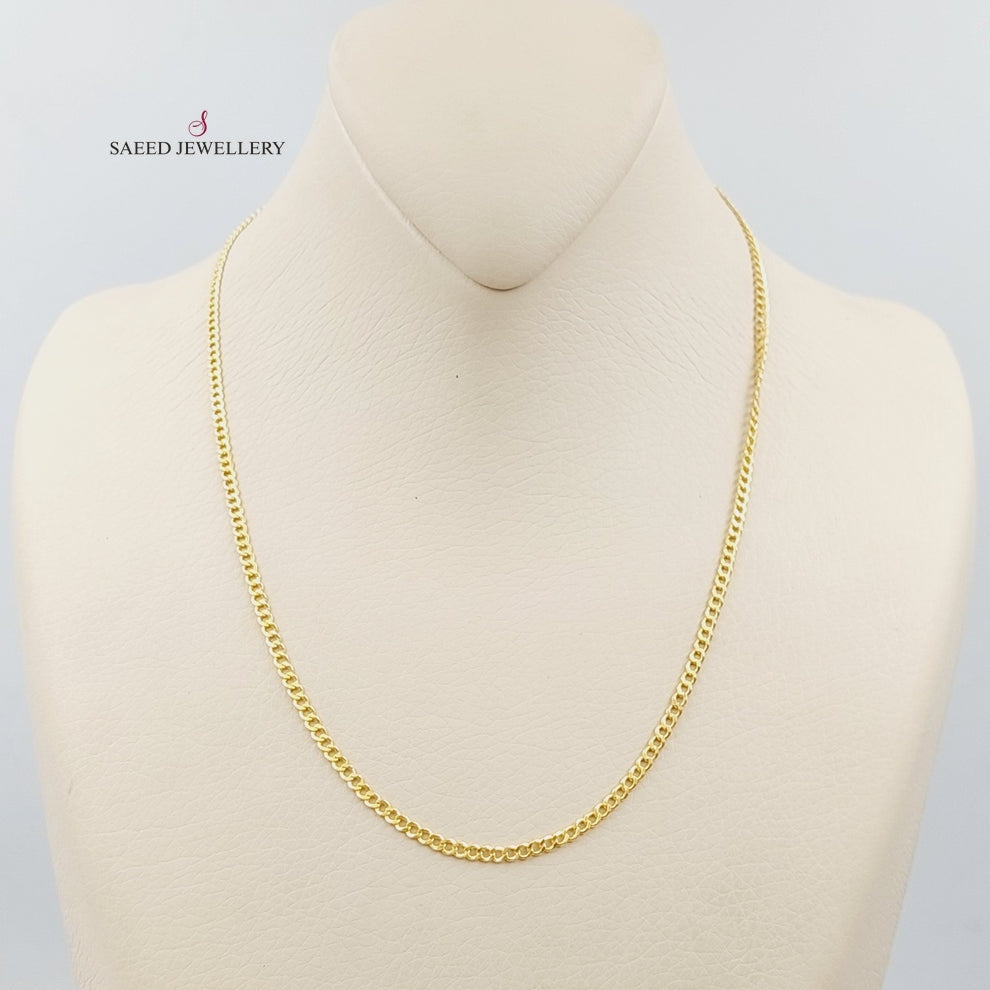 21K Gold Thin Figaro Chain by Saeed Jewelry - Image 6