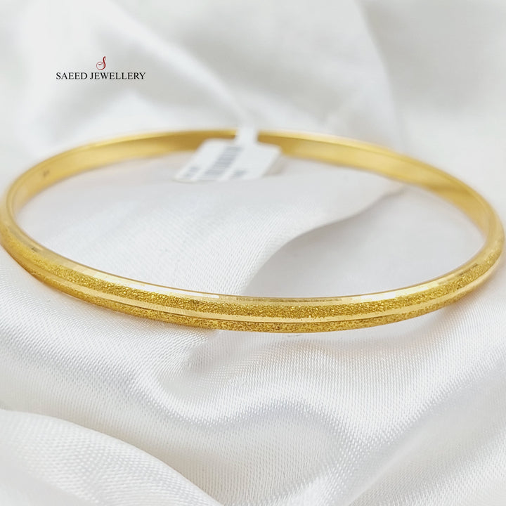 21K Gold Thin Laser Bangle by Saeed Jewelry - Image 2