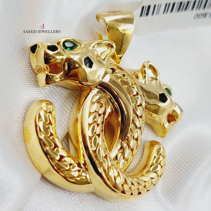 21K Gold Tiger Pendant by Saeed Jewelry - Image 3