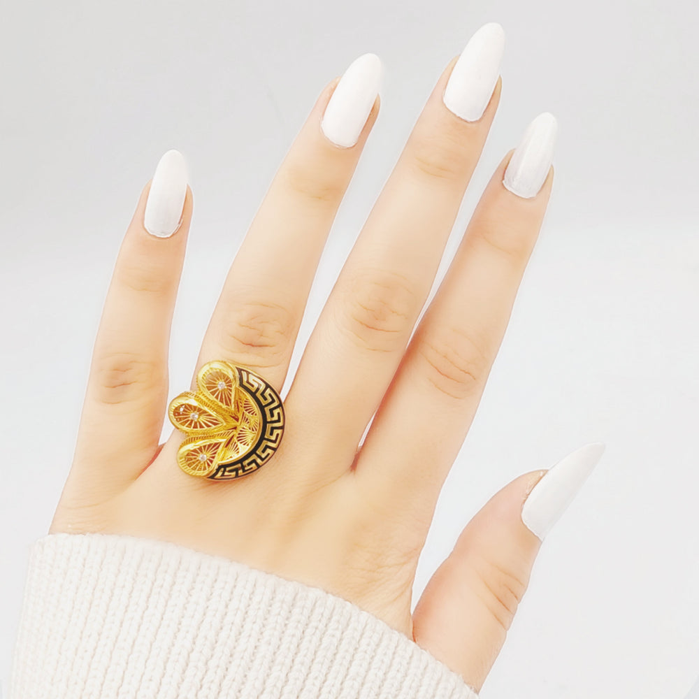 21K Gold Turkish Ring by Saeed Jewelry - Image 2