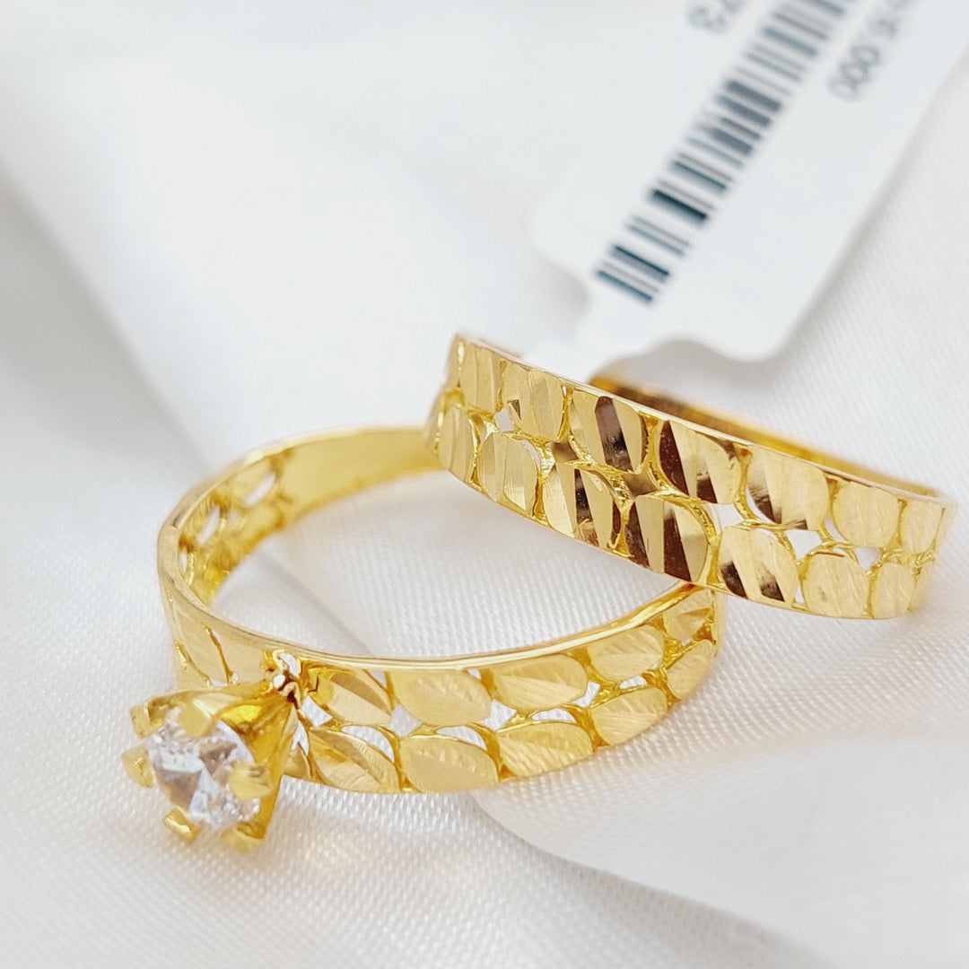 21K Gold Twins Wedding Ring by Saeed Jewelry - Image 1