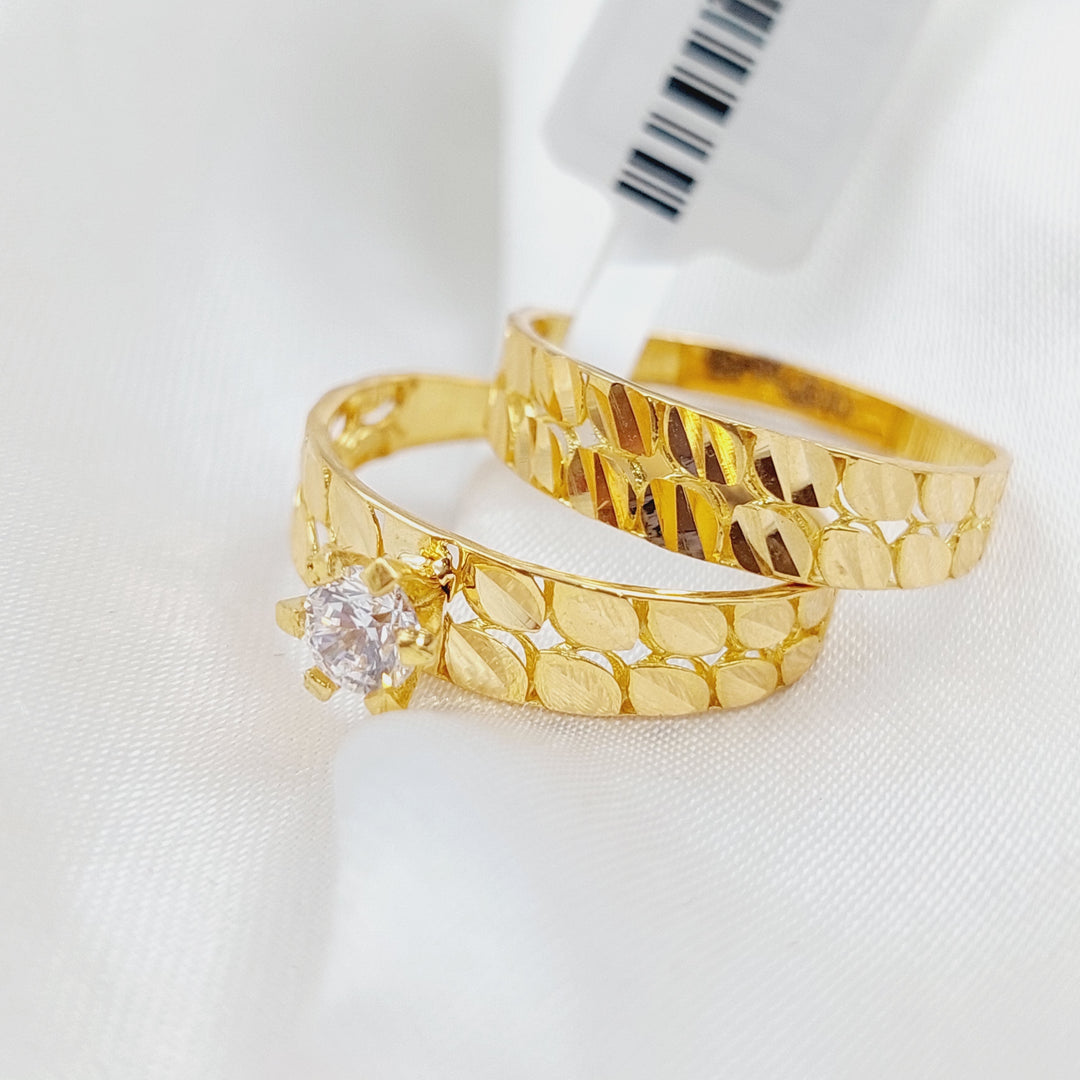 21K Gold Twins Wedding Ring by Saeed Jewelry - Image 2