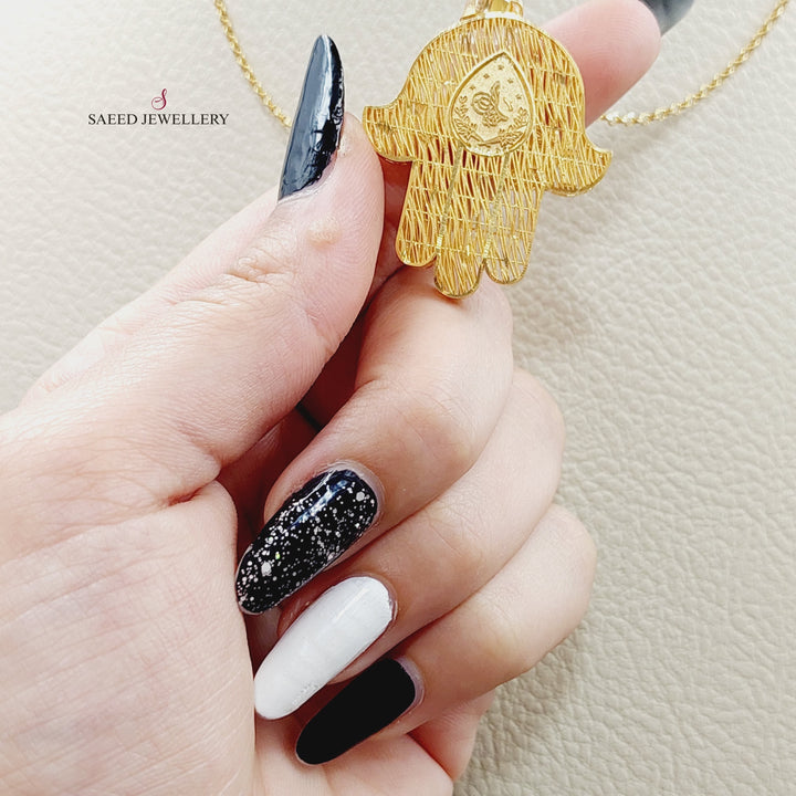 21K Gold Hand Pendant by Saeed Jewelry - Image 2