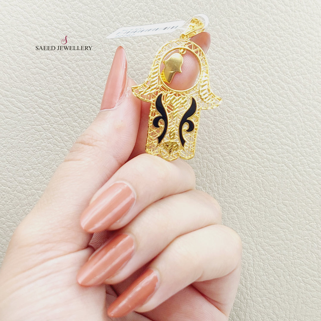 21K Gold Hand Pendant by Saeed Jewelry - Image 4