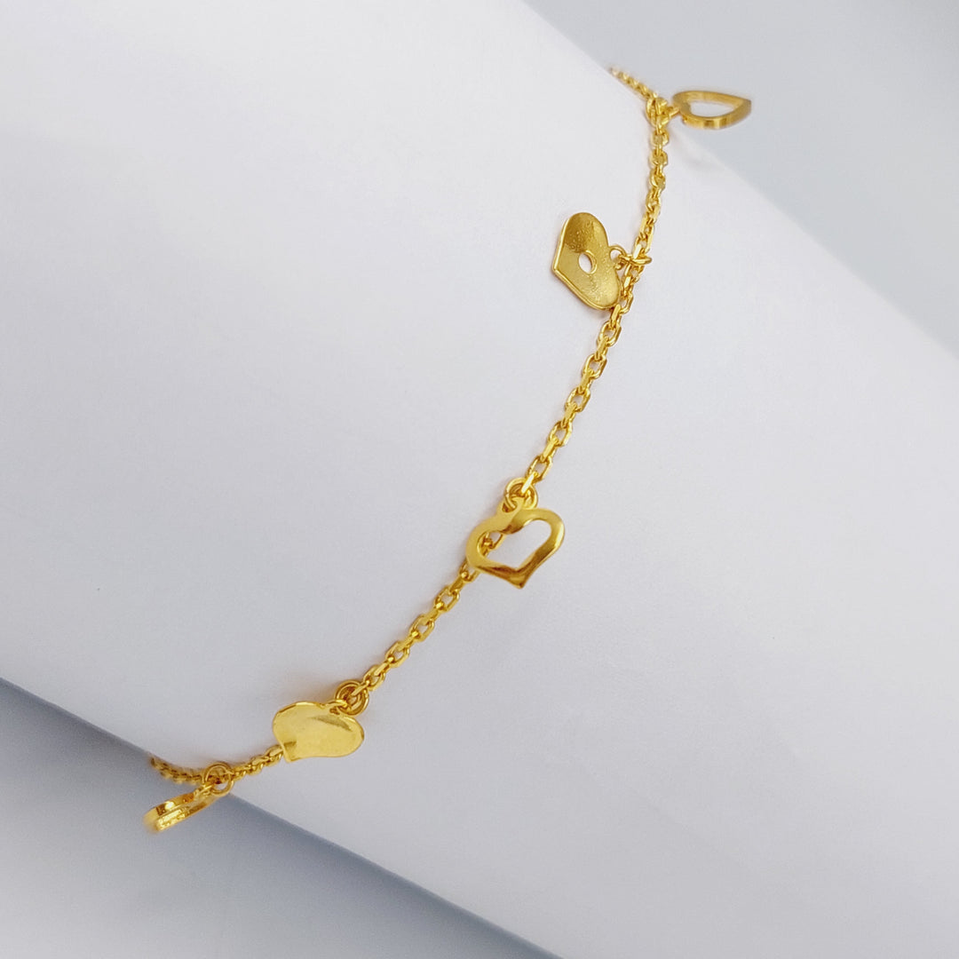 21K Gold Heart Bracelet by Saeed Jewelry - Image 3