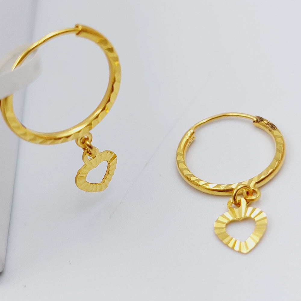 21K Gold Heart Earrings by Saeed Jewelry - Image 2