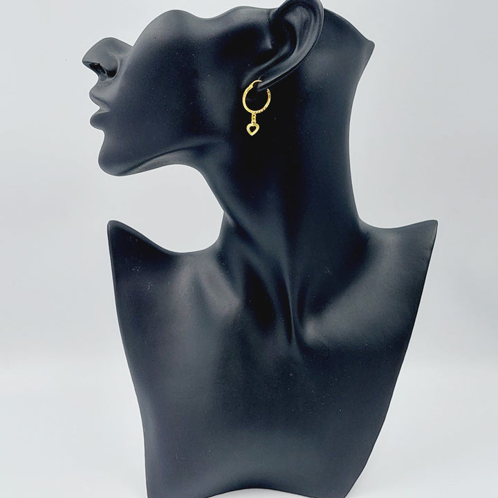 21K Gold Heart Earrings by Saeed Jewelry - Image 5