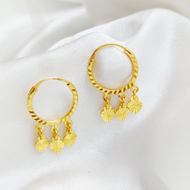 21K Gold Heart Earrings by Saeed Jewelry - Image 2