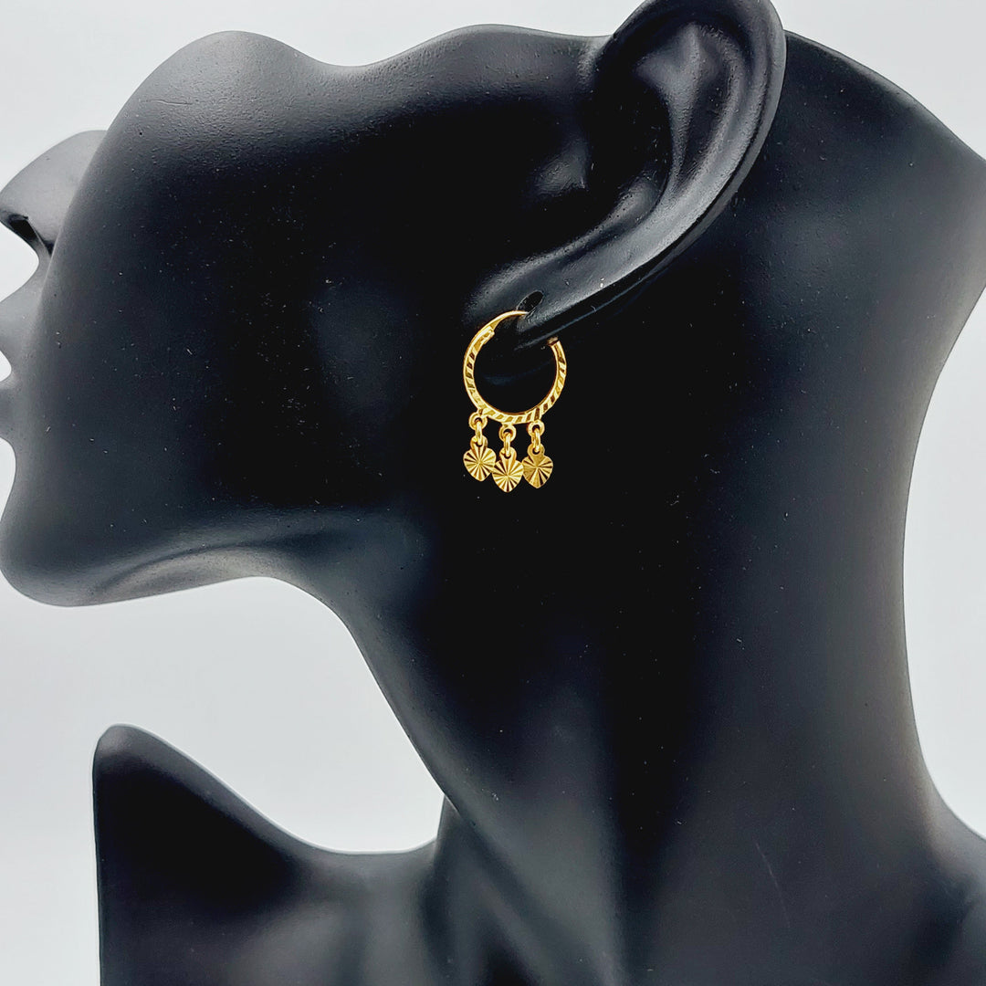 21K Gold Heart Earrings by Saeed Jewelry - Image 3