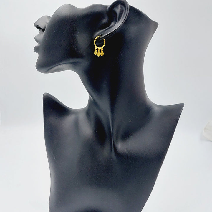 21K Gold Heart Earrings by Saeed Jewelry - Image 4