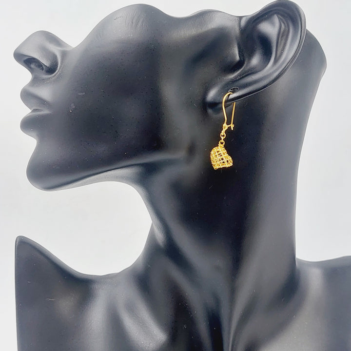 21K Gold Heart Earrings by Saeed Jewelry - Image 3