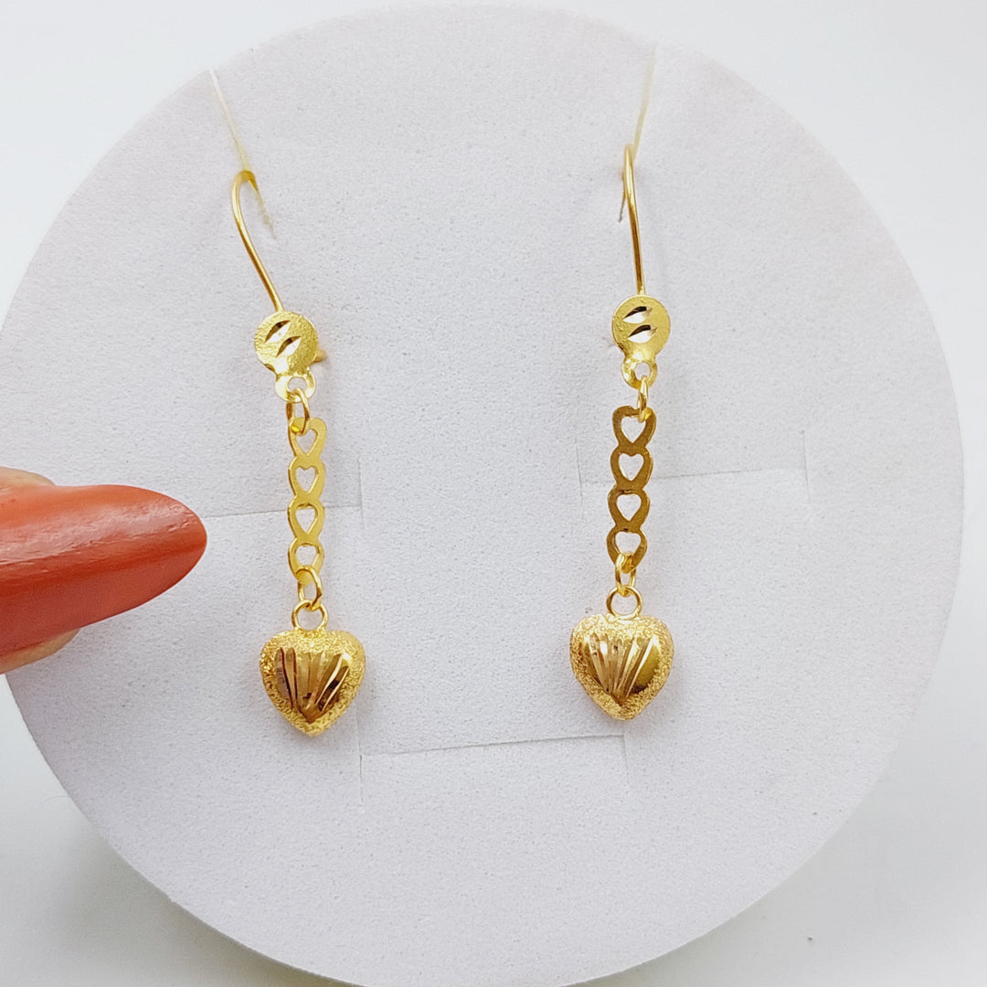 21K Gold Heart Earrings by Saeed Jewelry - Image 1