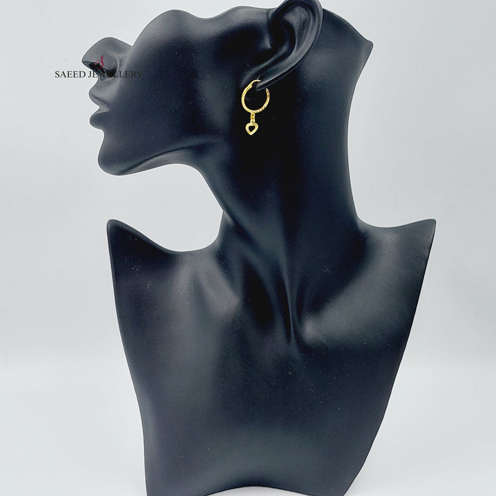 21K Gold Heart Earrings by Saeed Jewelry - Image 8