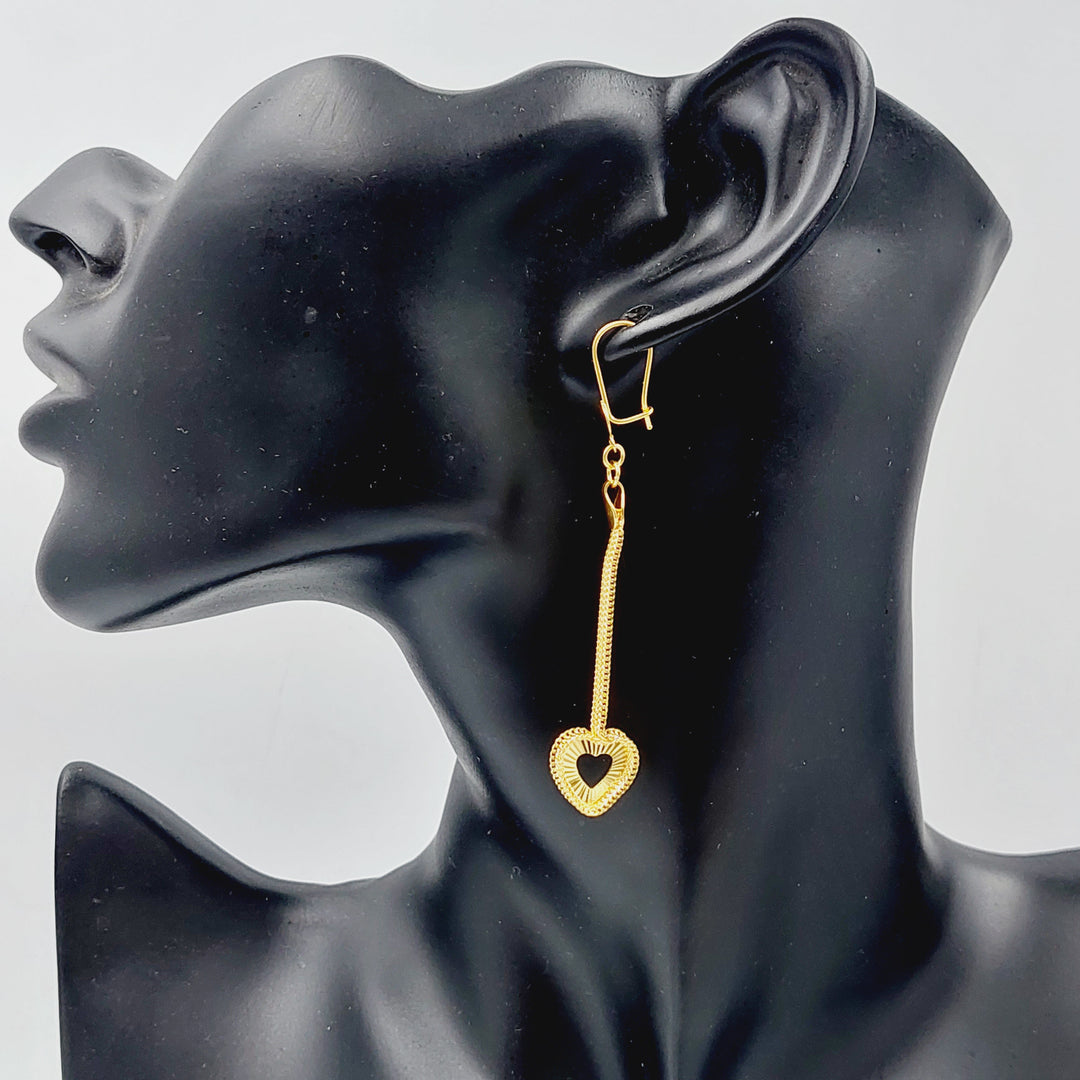 21K Gold Heart Earrings by Saeed Jewelry - Image 2