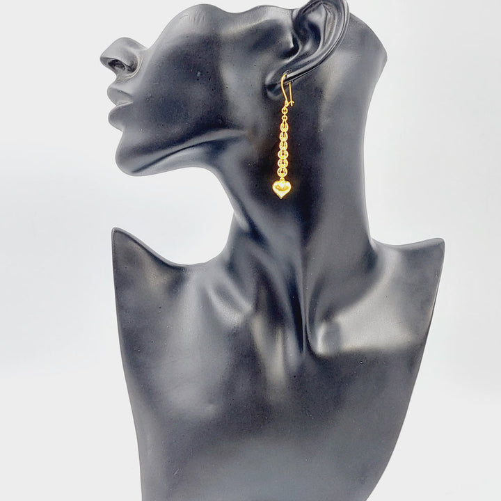 21K Gold Heart Earrings by Saeed Jewelry - Image 3