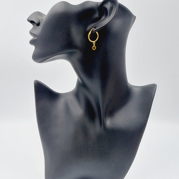 21K Gold Heart Earrings by Saeed Jewelry - Image 4