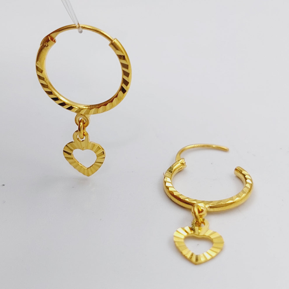 21K Gold Heart Earrings by Saeed Jewelry - Image 5