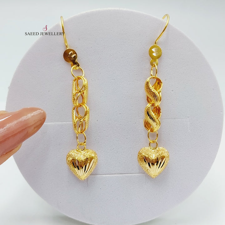 21K Gold Heart Earrings by Saeed Jewelry - Image 2