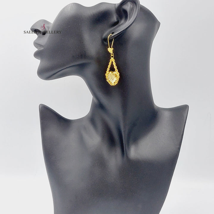 21K Gold Heart Earrings by Saeed Jewelry - Image 3