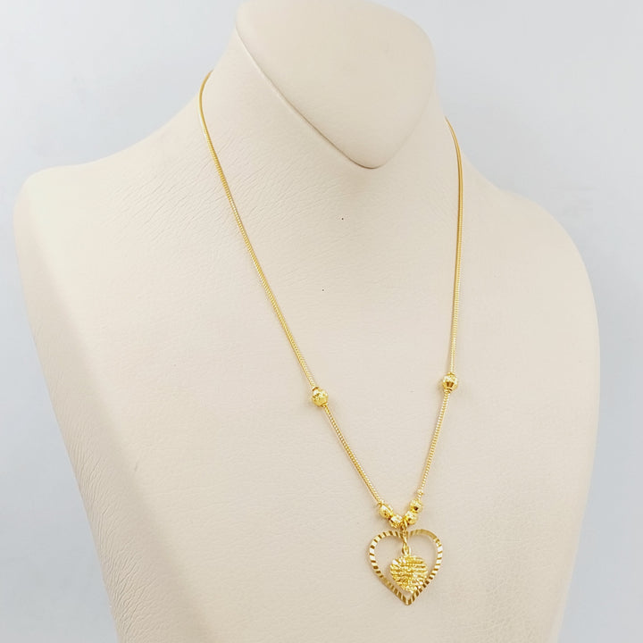 21K Gold Heart Necklace by Saeed Jewelry - Image 4