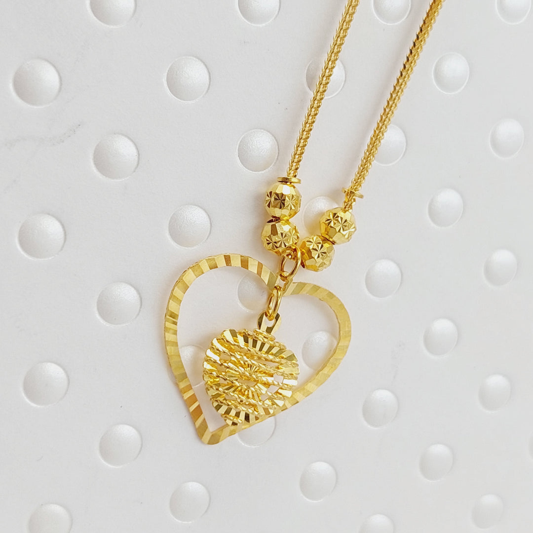 21K Gold Heart Necklace by Saeed Jewelry - Image 5