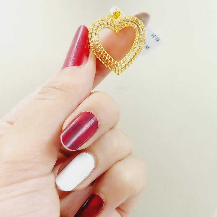 21K Gold Heart Pendant by Saeed Jewelry - Image 2