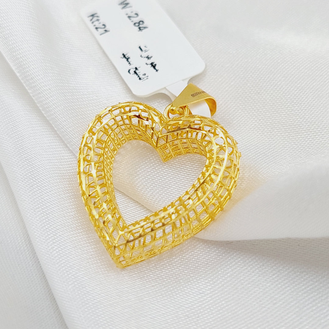 21K Gold Heart Pendant by Saeed Jewelry - Image 7