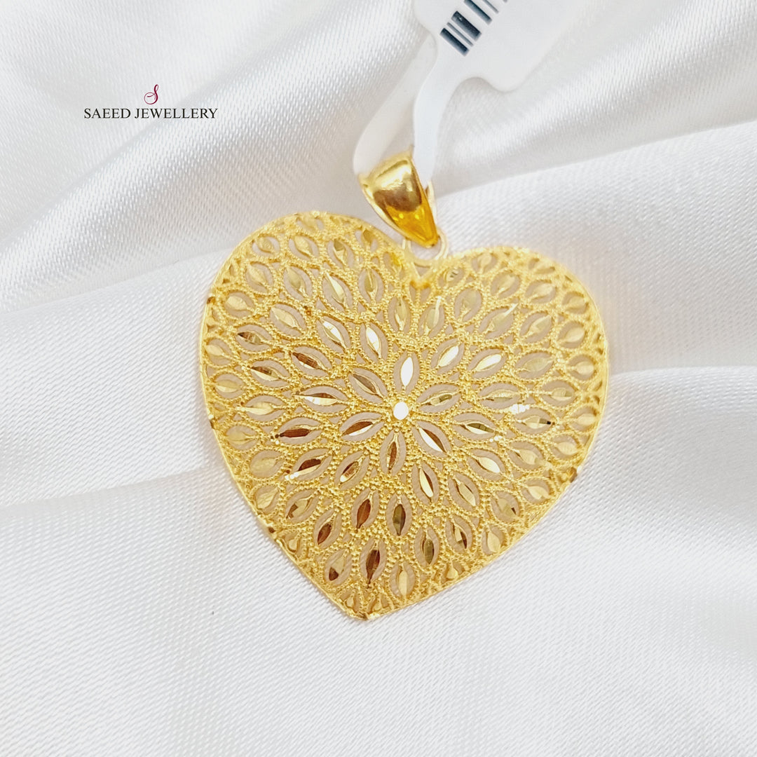 21K Gold Heart Pendant by Saeed Jewelry - Image 5