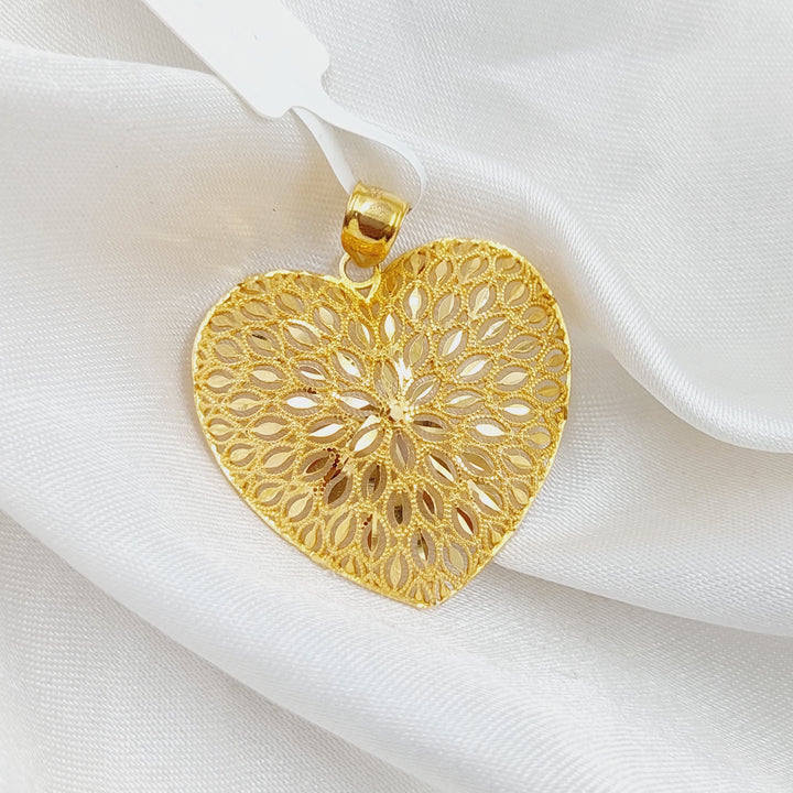 21K Gold Heart Pendant by Saeed Jewelry - Image 3