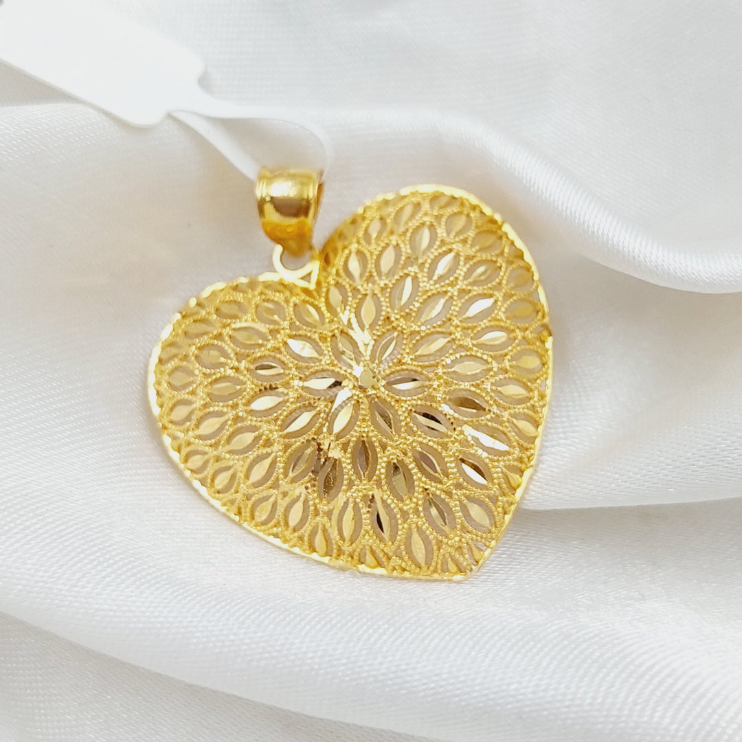 21K Gold Heart Pendant by Saeed Jewelry - Image 4