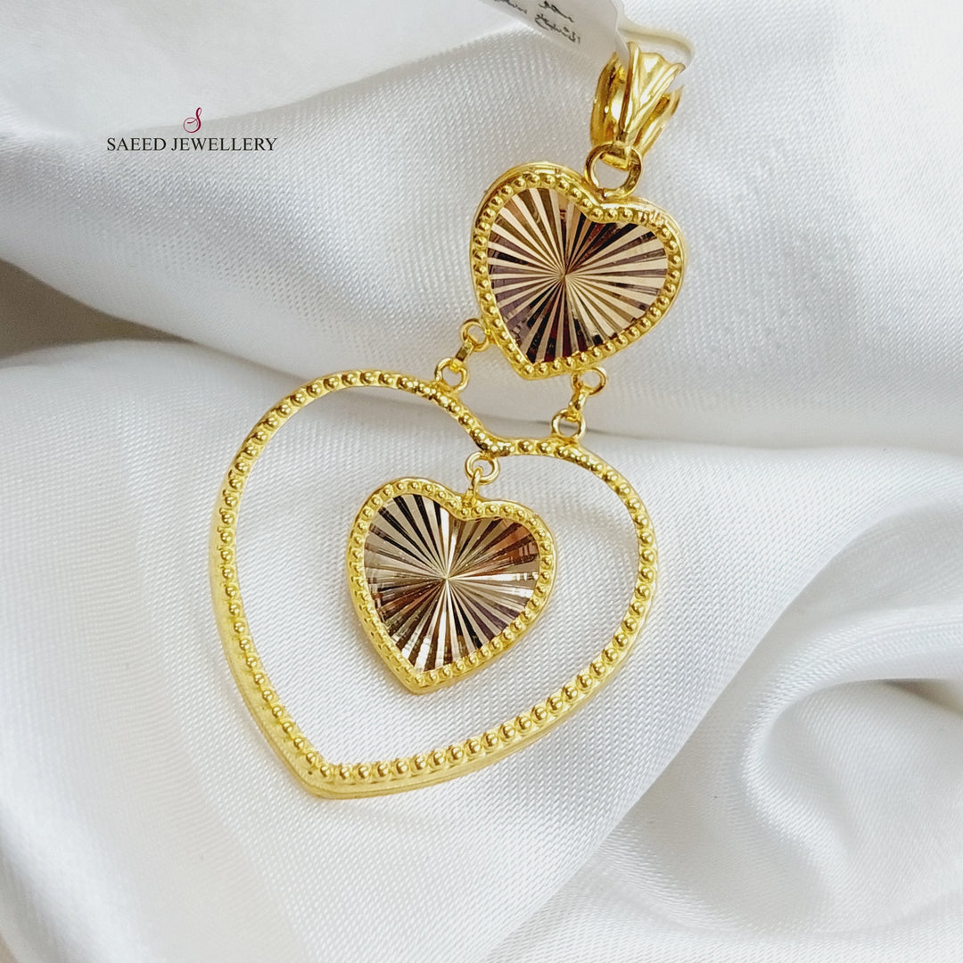 21K Gold Heart Pendant by Saeed Jewelry - Image 3