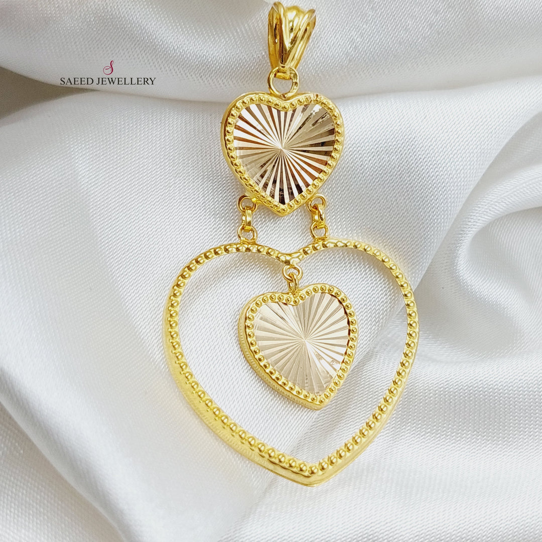 21K Gold Heart Pendant by Saeed Jewelry - Image 1