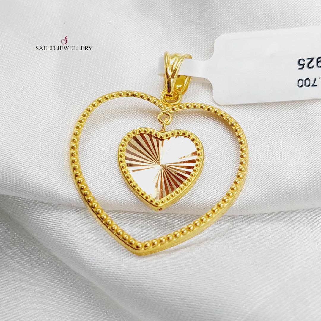 21K Gold Heart Pendant by Saeed Jewelry - Image 3