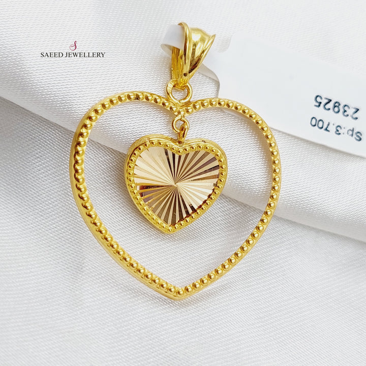 21K Gold Heart Pendant by Saeed Jewelry - Image 4