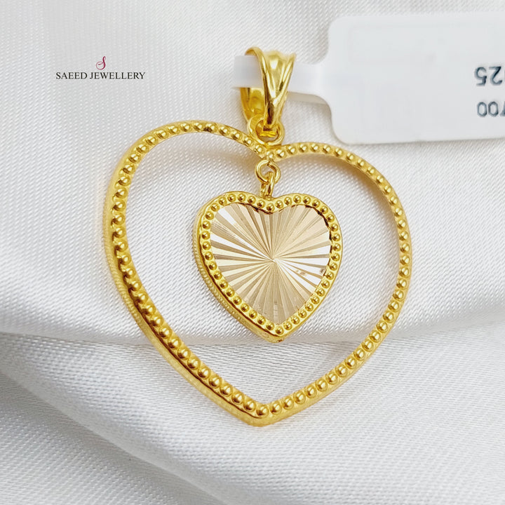 21K Gold Heart Pendant by Saeed Jewelry - Image 1