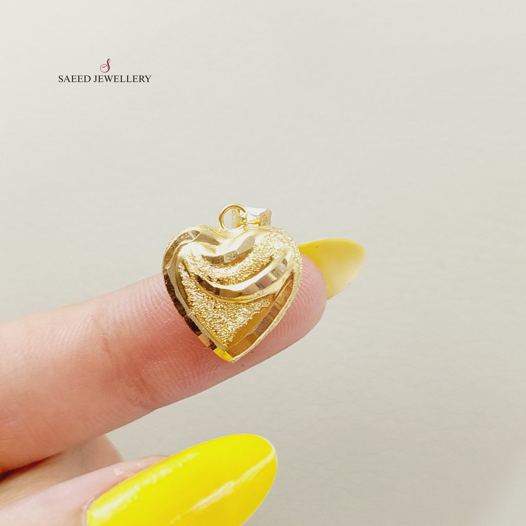 21K Gold Heart Pendant by Saeed Jewelry - Image 2