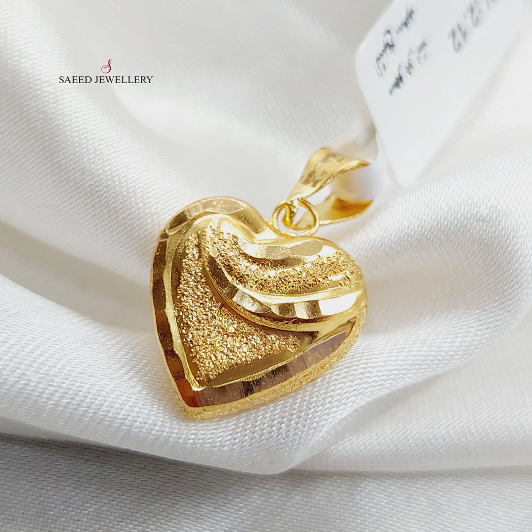 21K Gold Heart Pendant by Saeed Jewelry - Image 4